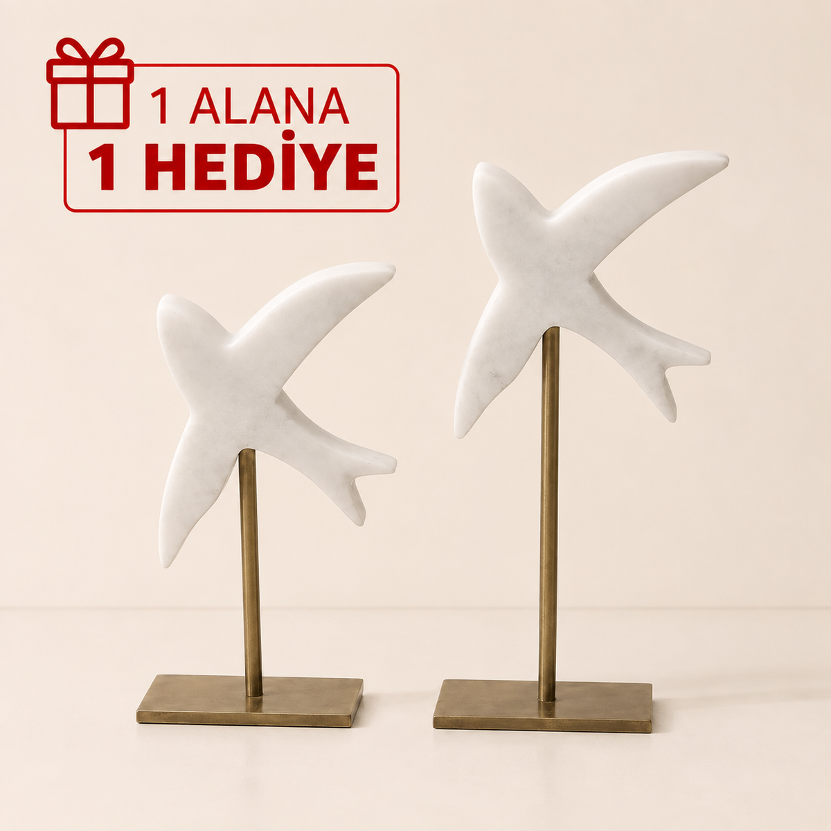 İkili Doğal Mermer Kırlangıç Seti