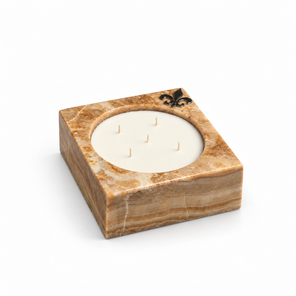 3 Renk Mermer Kare Mumluk (20 cm)