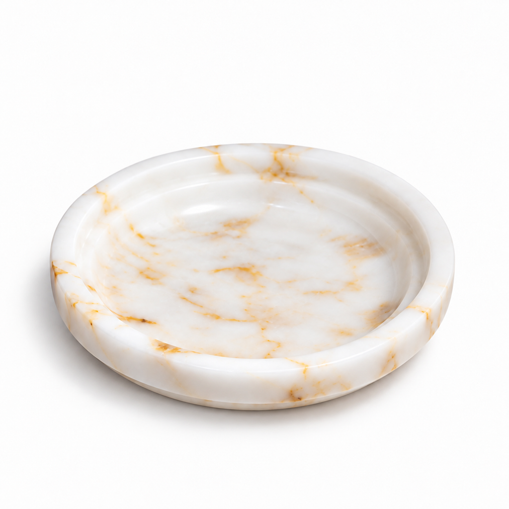 Türkiye Serisi Masif Doğal Mermer Tabak & Sunumluk (23-28 cm - 4 Renk)